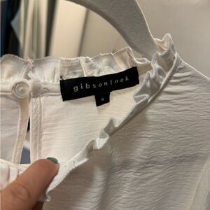 White ruffle collar dress shirt